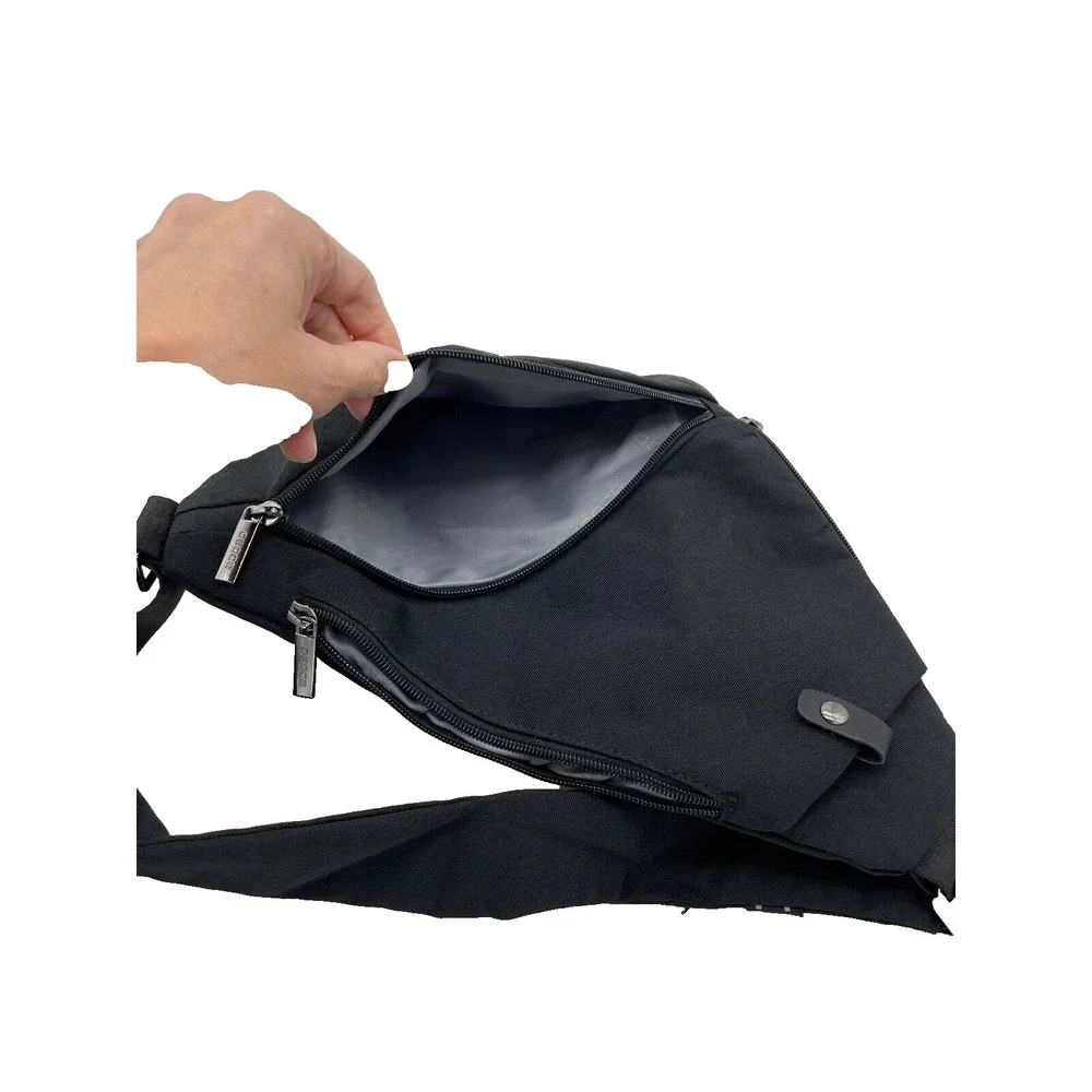 Travel Bag/Purse; Lay Flat Crossbody Bag; Adjustable;Black; ANTI-THEFT Security